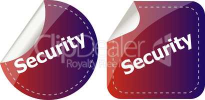 business security stickers label tag set isolated on white