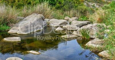 Granite Actovo canyon in the Devil Valley, Ukraine