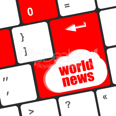 words world news on computer keyboard key