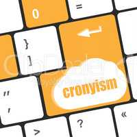 cronyism on computer laptop keyboard key button