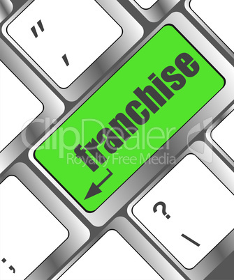 A keyboard with a key reading franchise - business concept