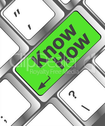 know how knowledge or education concept with button on computer keyboard