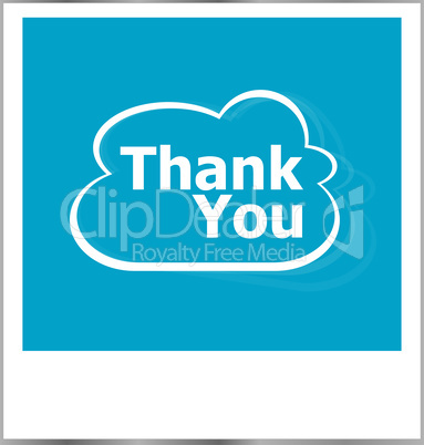 photo frame with thank you word, social concept
