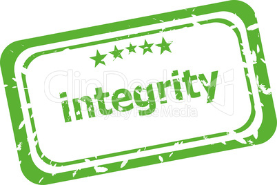 integrity grunge rubber stamp isolated on white background