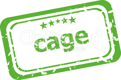 cage on rubber stamp over a white background