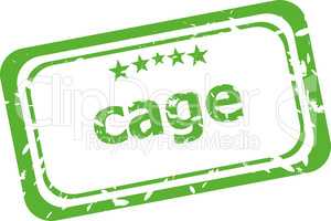 cage on rubber stamp over a white background