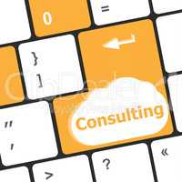 computer keyboard with key consulting, business concept