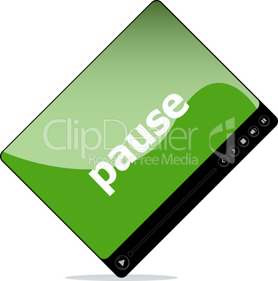pause on media player interface . isolated on white