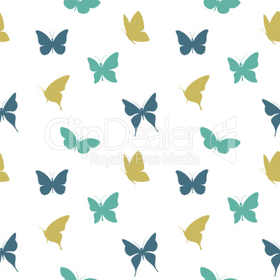 Butterflies flying seamless pattern