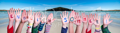 Children Hands, Endlich Sommer Means Finally Summer, Ocean Background
