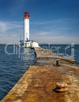 Vorontsov Lighthouse in Odessa Harbor, Ukraine
