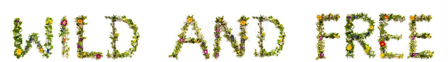 Flower And Blossom Letter Building Word Wild And Free