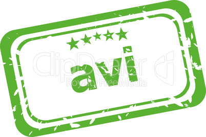 avi grunge rubber stamp isolated on white background