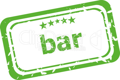 bar word on rubber grunge stamp isolated on white