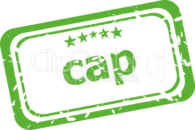 cap on rubber stamp over a white background