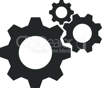 Cogwheel group black vector icon