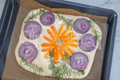 Blumen Focaccia Brot