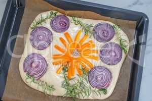 Blumen Focaccia Brot