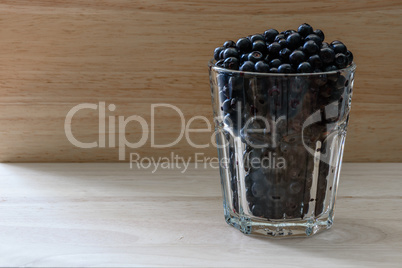 Blueberries in a glass. Charge of vitamins for the day