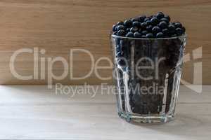 Blueberries in a glass. Charge of vitamins for the day