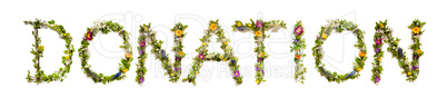 Flower And Blossom Letter Building Word Donation