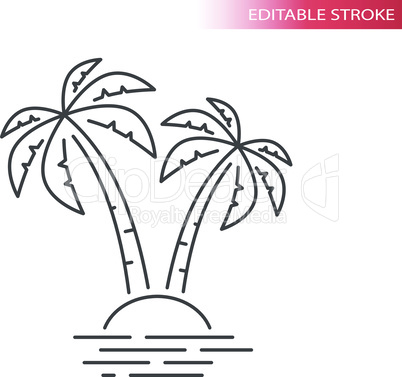 Palm tree and tropical island