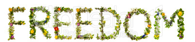 Flower And Blossom Letter Building Word Freedom
