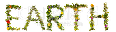 Flower And Blossom Letter Building Word Earth