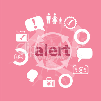 Text Alert. Security concept . Icons set. Flat pictogram. Sign and symbols for business, finance, shopping, communication, education