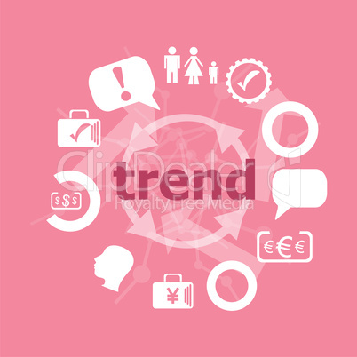 Text trend. Business concept . Set of flat icons for mobile app and web