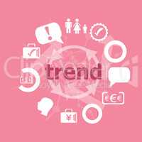 Text trend. Business concept . Set of flat icons for mobile app and web