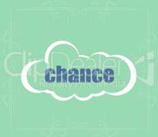 Text Chance. Business concept . Abstract cloud containing words related to leadership