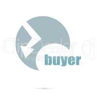 Text buyer. Business concept . Logo element and Abstract web Icon