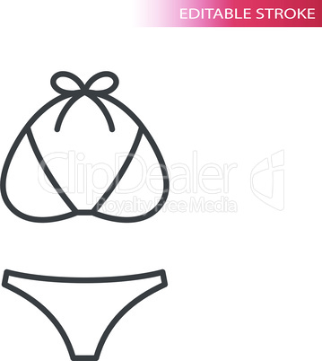 Swimsuit top and bikini thin line vector icon