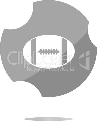 Football ball icon web button . Trendy flat style sign isolated on white background