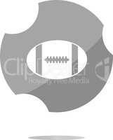Football ball icon web button . Trendy flat style sign isolated on white background