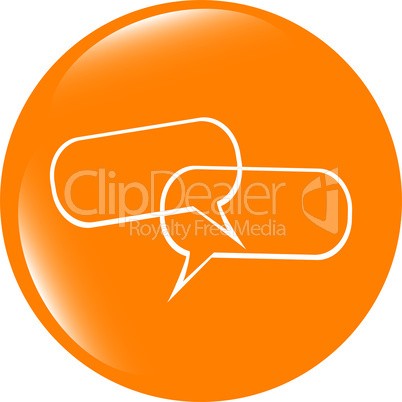 glossy empty speech bubble web button icon