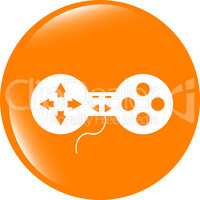 game controller web icon, button isolated on white