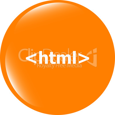 html 5 sign icon. Programming language symbol. Circles buttons