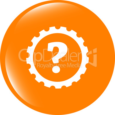 question mark sign, web button isolated on white