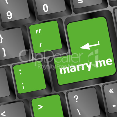 Wording Marry Me on computer keyboard key