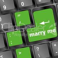 Wording Marry Me on computer keyboard key