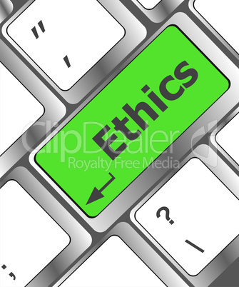 ethics concept on the modern computer keyboard key