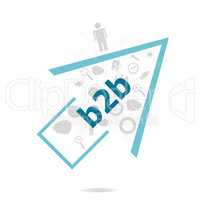 Text B2B. Web desing concept . Data protection and secure elements inforgaphic set