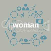 Text Woman. Social concept . Universal and standard icons for web and app