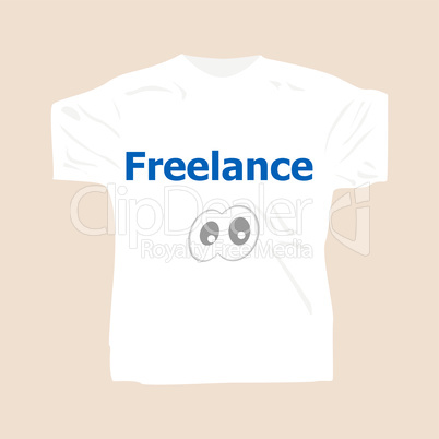 Freelance . Man wearing white blank t-shirt