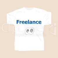Freelance . Man wearing white blank t-shirt