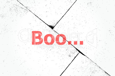 Text Boo. Social concept . Closeup of rough textured grunge background