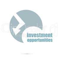 Business concept. words investment opportunities . Graphic Design For Your Design. Unusual Flat Logo