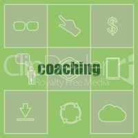 Text coaching. Education concept . Set of infographics elements